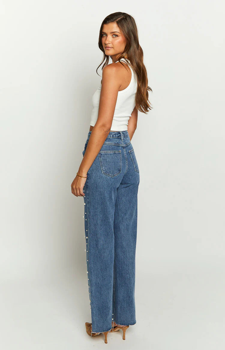 Jeans con perle