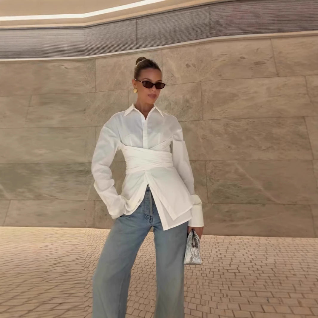 Camicia con fascia in vita
