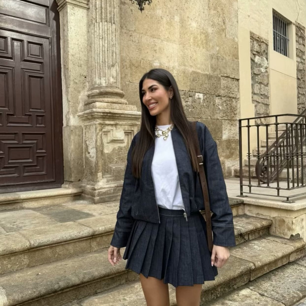Completo in denim lavaggio scuro