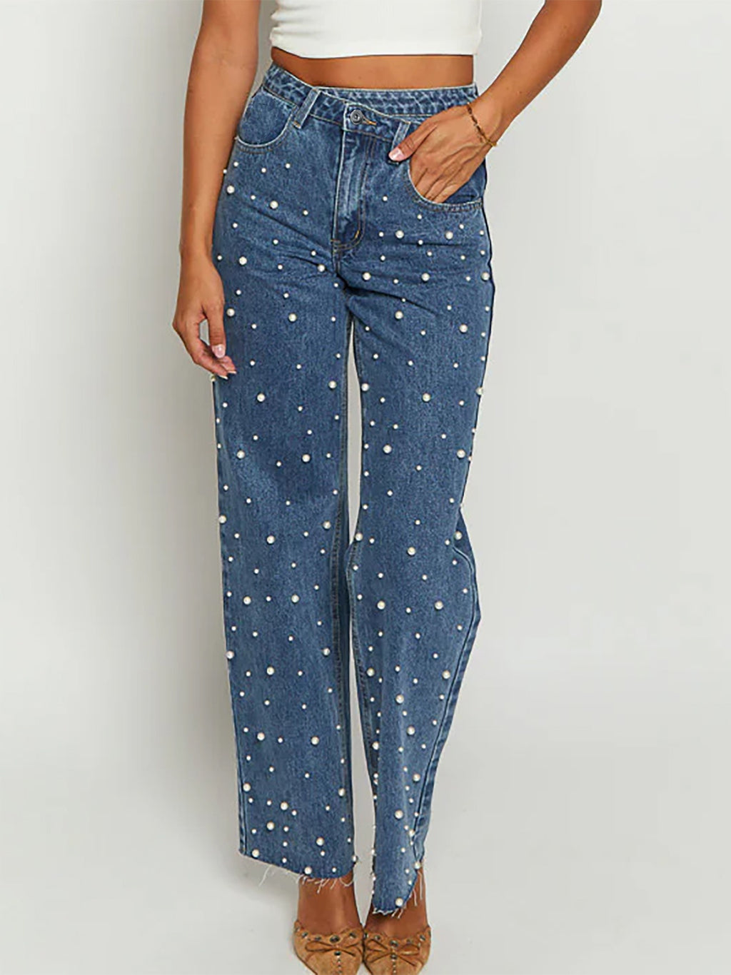 Jeans con perle