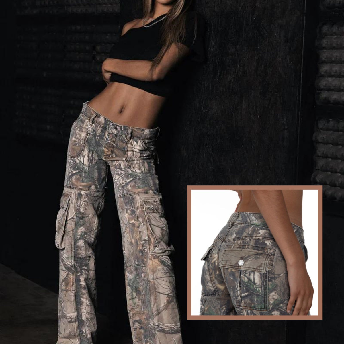 Pantalone cargo mimetico