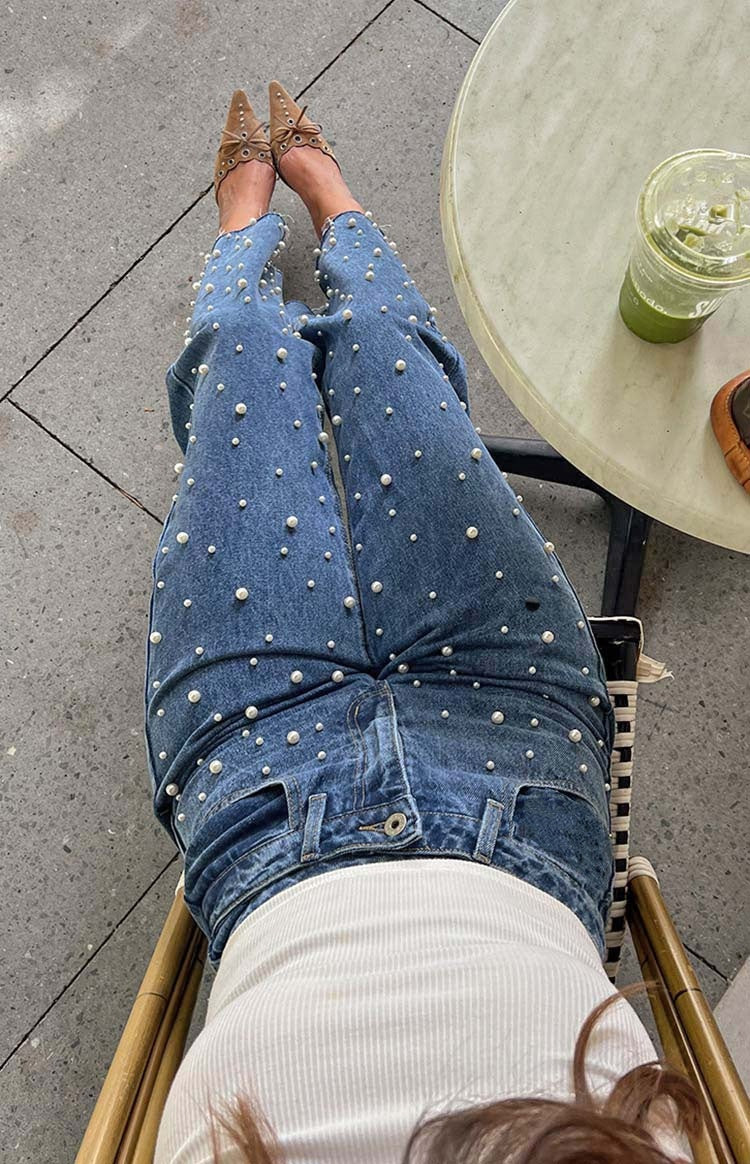 Jeans con perle