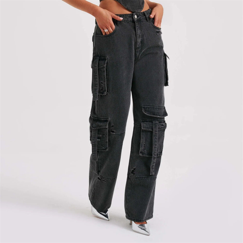 Completo da donna con top e pantaloni jeans