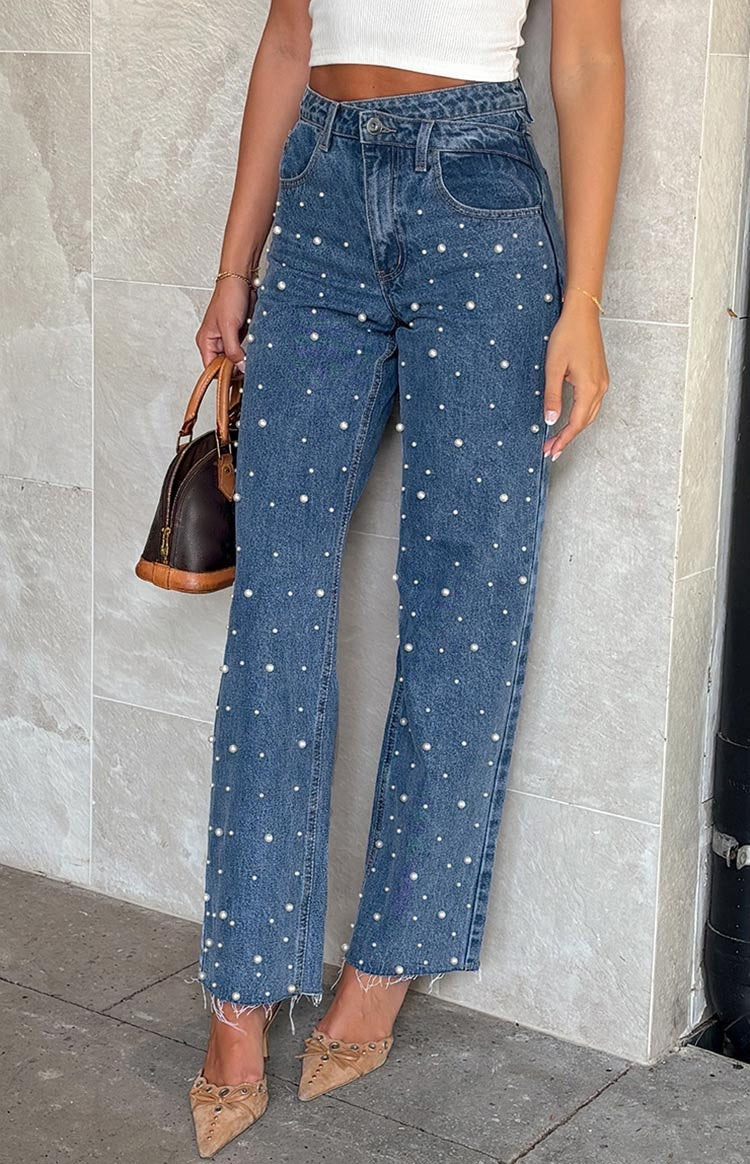 Jeans con perle