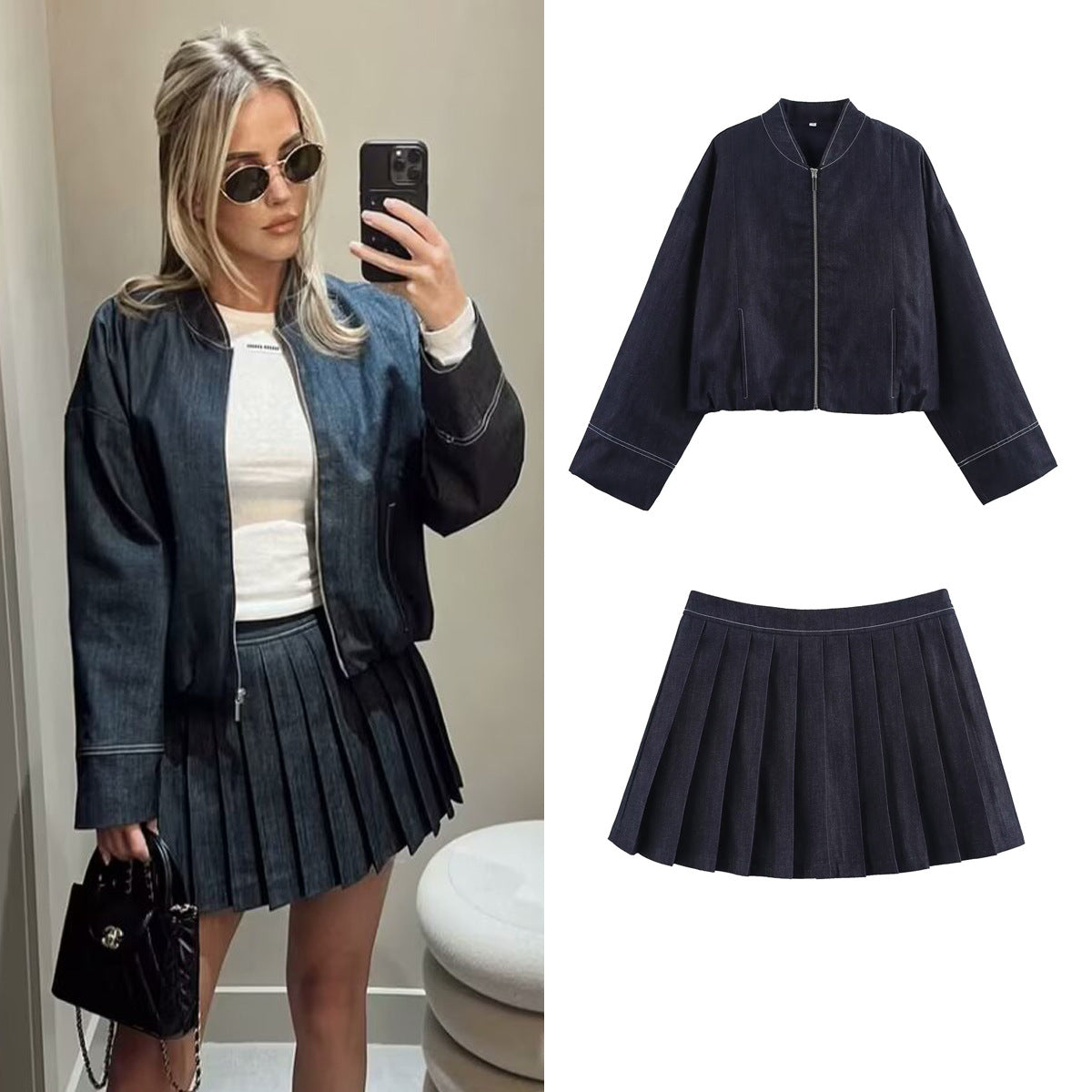 Completo in denim lavaggio scuro