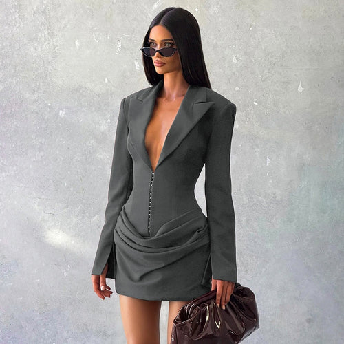 Abito scollo a V con pinces