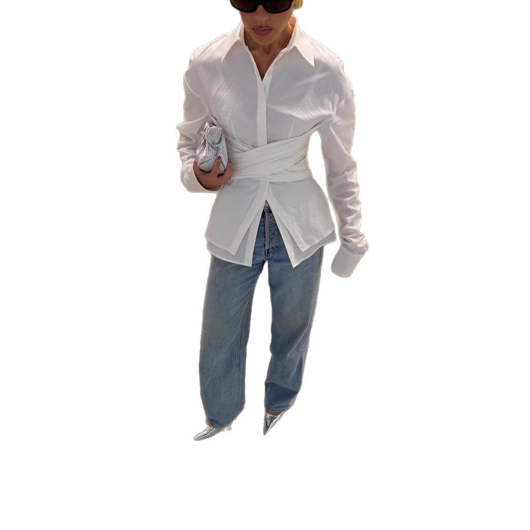 Camicia con fascia in vita